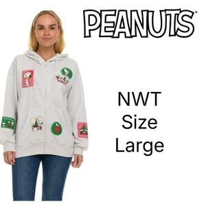 NWT Peanuts Snoopy Full Zip Sweatshirt Size Large